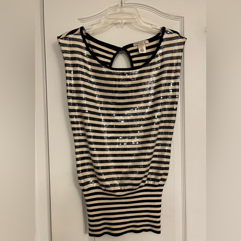 Sequin stripe sweater XS